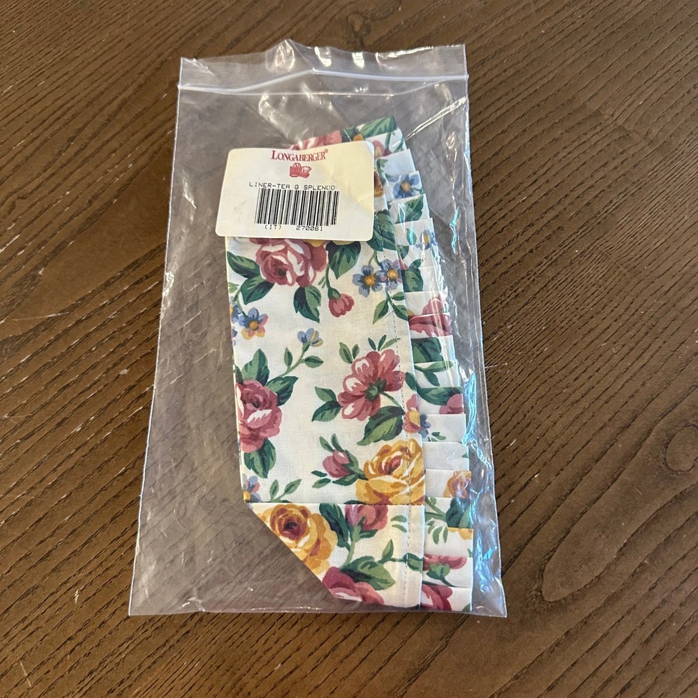 Longaberger Tea Basket Liner Fabric Splendid Floral Pattern 270061 New